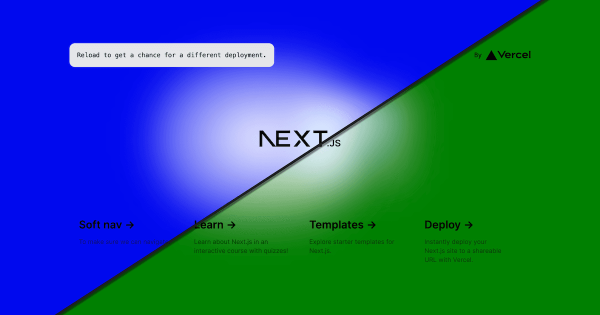 Blue-green deployments on Vercel