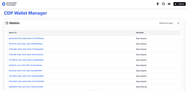 Wallet Manager with Coinbase Developer Platform