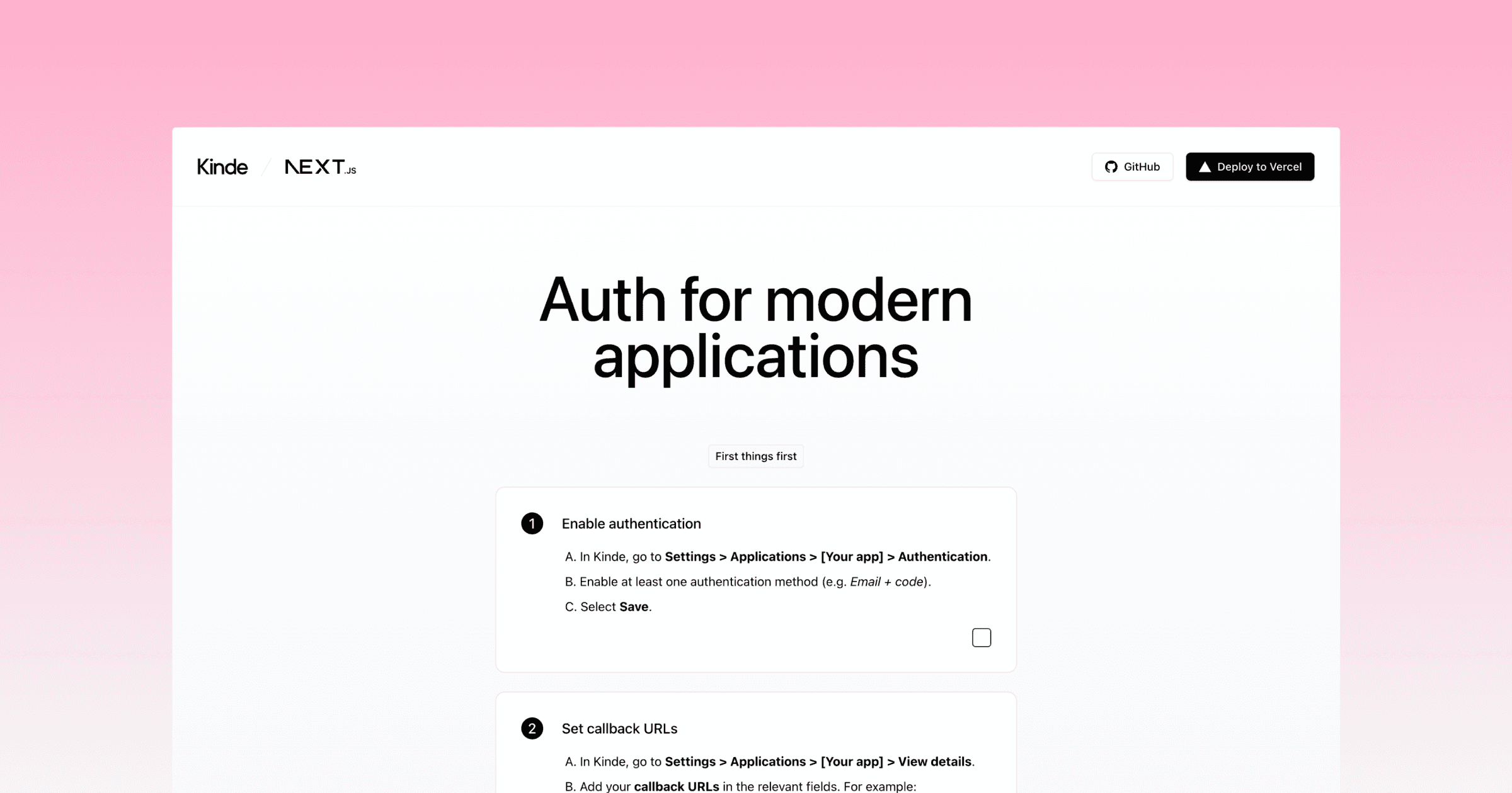 Contentful thumbnail for Kinde Next.js Starter