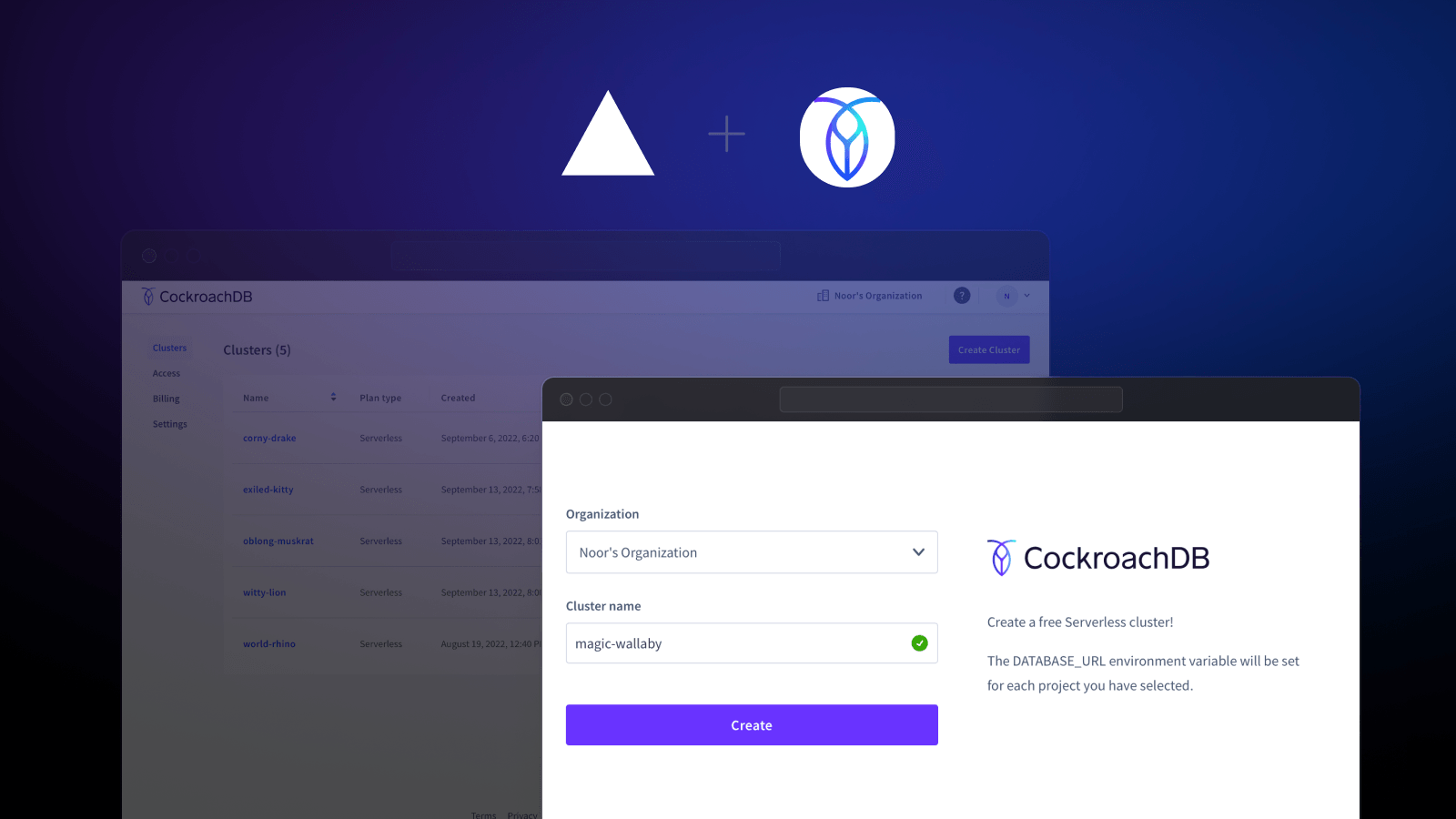 Cockroach Labs Integration - Dark Mode