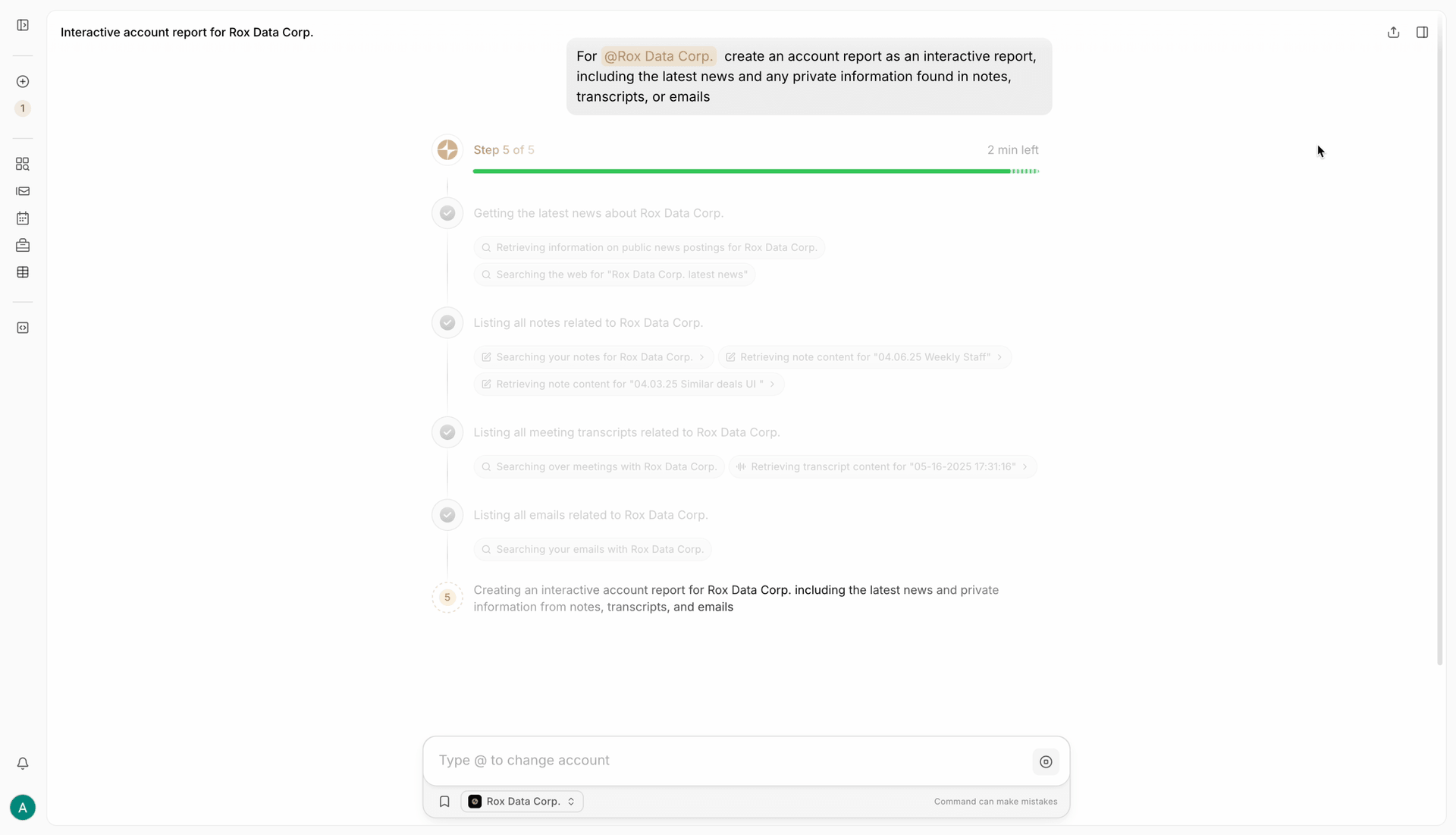 Rox's Command tool helps perform deep research and take revenue-driving actions, built with the AI SDK.
