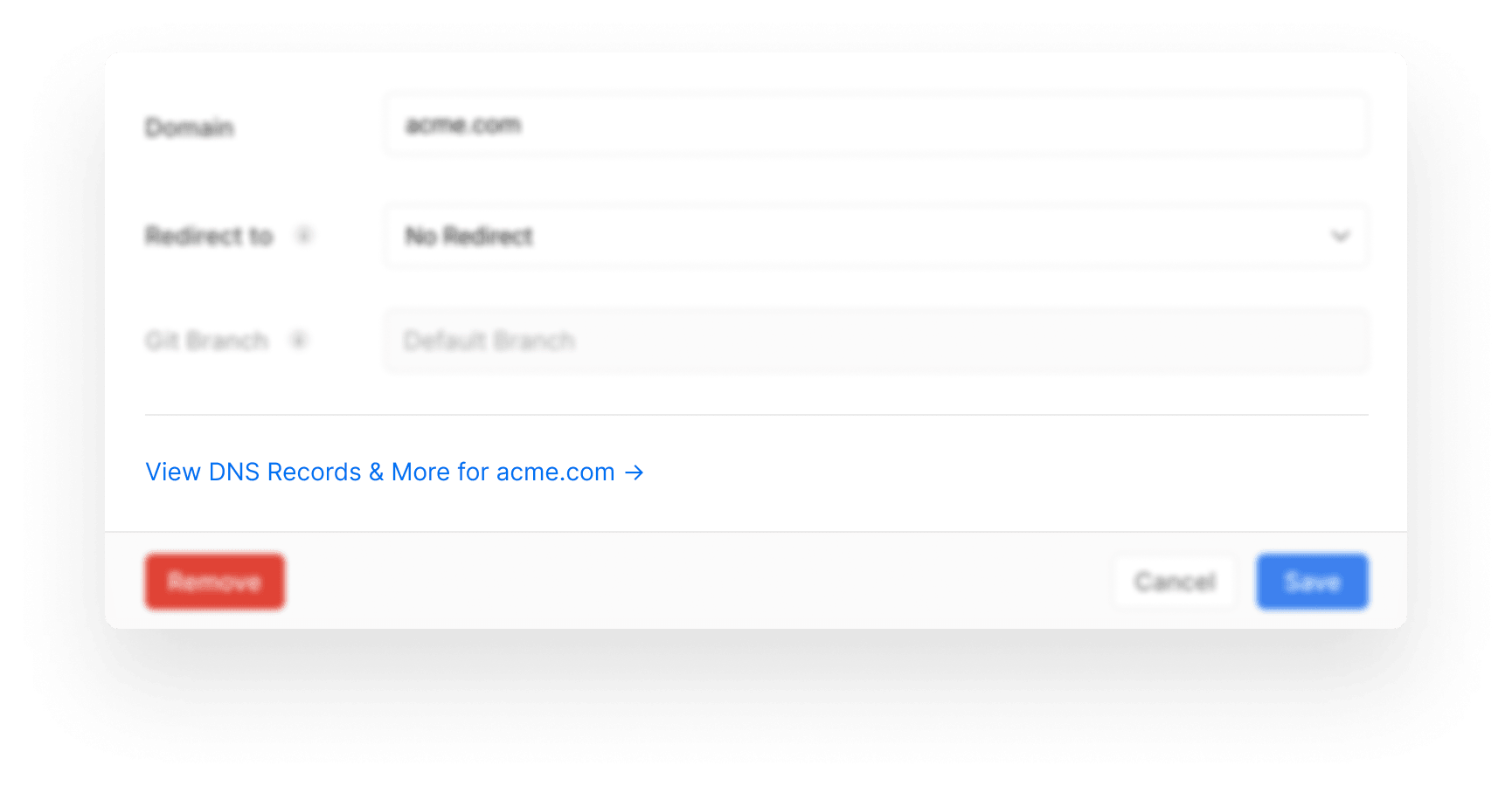 Editing a Domain within the Project Settings.