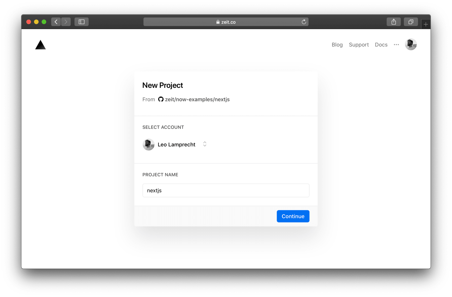 The interface for selecting the destination of your deployment.