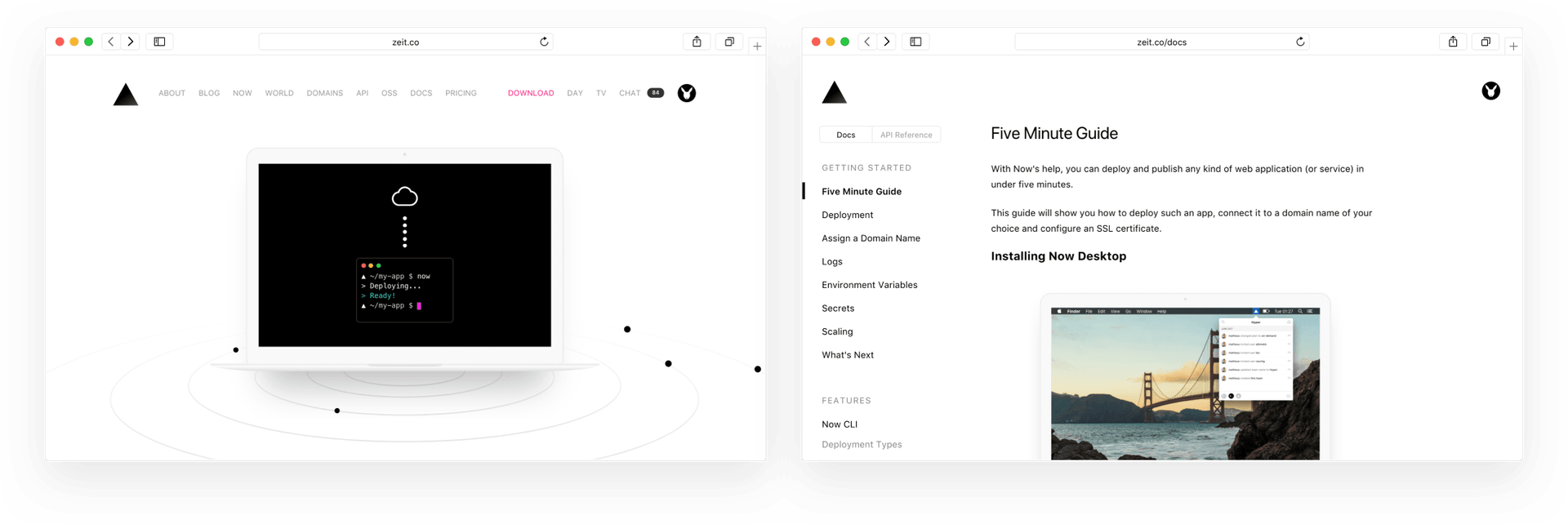 Both of our pages have a seamless experience, but they belong to separate apps