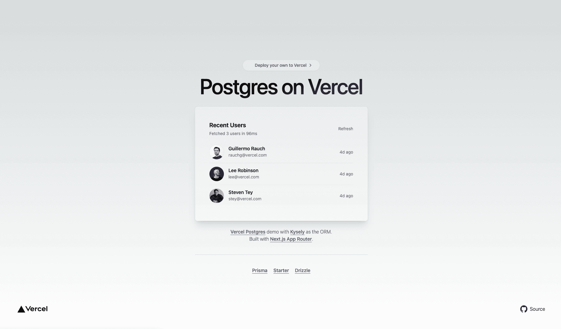 Postgres + Kysely Next.js Starter thumbnail